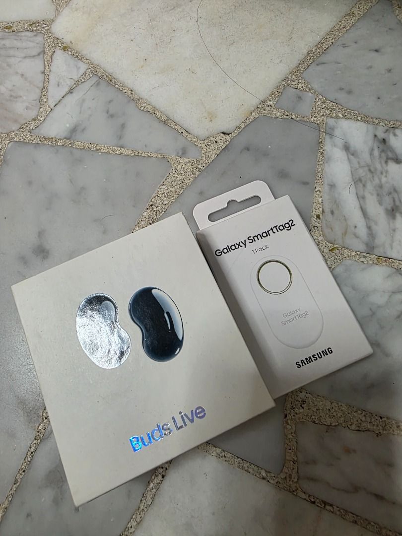 BNIB Galaxy Bud FE or Buds Live or SmartTag2 (Category: Earphones) located in Singapore. Submitted by shiny.sci (Listing ID 1373857370, Image 1). Description: Brand new in box negotiatable Galaxy Buds Live 80sgd Galaxy Smarttag2 20sgd (10sgd with purchase of buds) Galaxy Buds FE 40sgd- sold Free S24 case (open but unused).