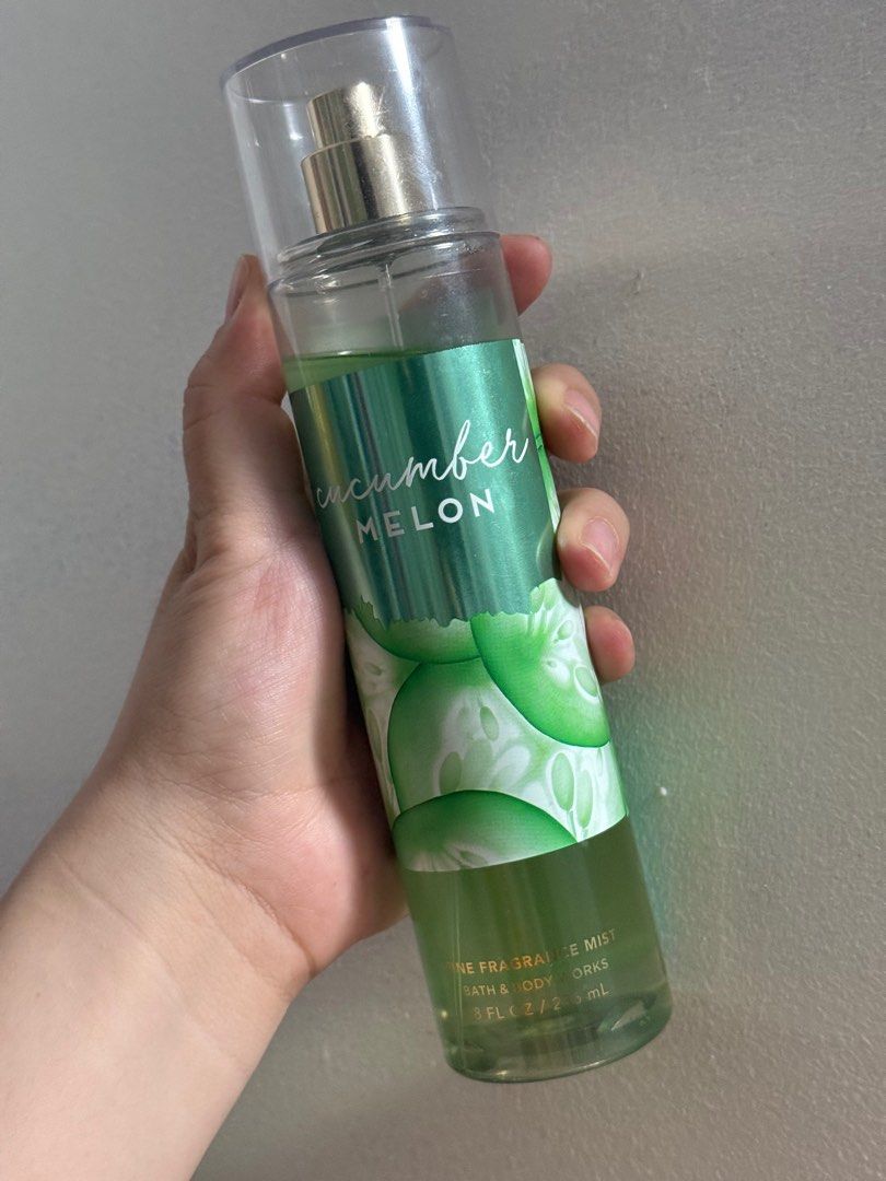 Cucumber Melon (Bath & Body Works) (Category: Fragrance & Deodorants) located in Quezon City. Submitted by chi_declutters (Listing ID 1373771471, Image 1). Description: RFS: not using anymore because my child has asthma Bought last 2023 Slightly used Has minor scratches on the bottles/ no box Scent might change due to high temperature during transportation.