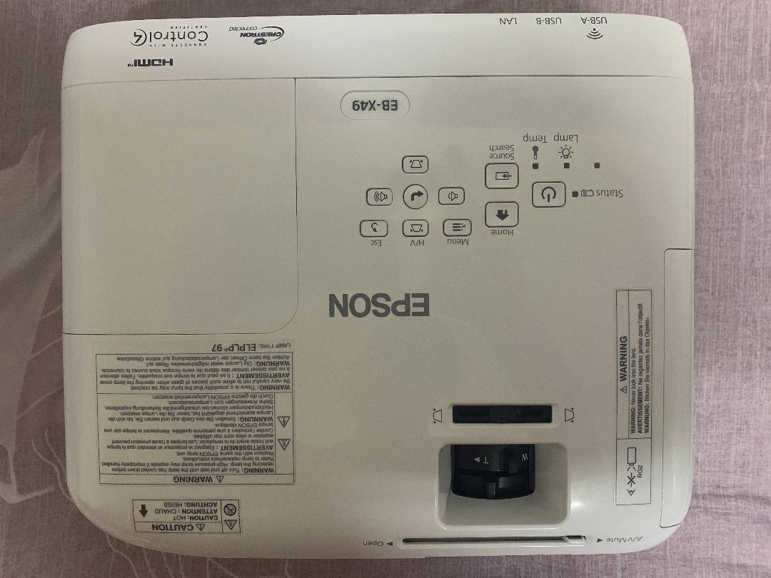 Epson EB-X49 Projector - Lightly used w/ remote (Category: Projectors) located in Taytay. Submitted by ana.ana4 (Listing ID 1373866986, Image 2). Description: The Epson EB-X49 is an XGA projector with a native resolution of 1024 x 768 and a brightness of 3600 lumens. It utilizes 3LCD technology, ensuring vibrant and accurate color reproduction. The projector includes key features such as HDMI connectivity and optional wireless capabilities, makin