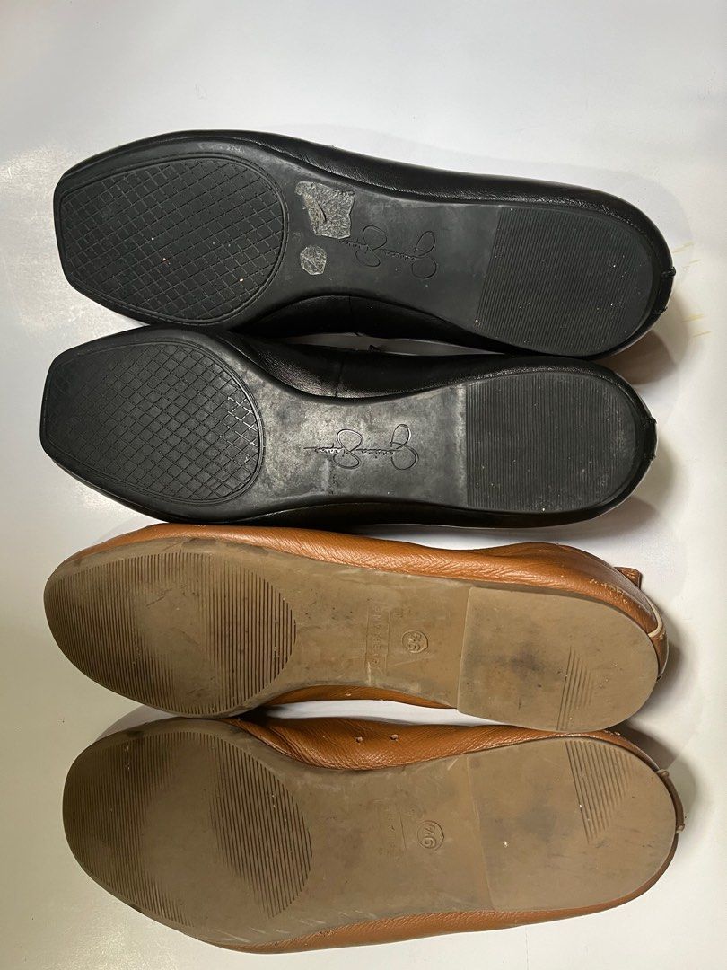 Everlane and Jessica Simpson flats (Category: Flats & Sandals) located in Pasig City. Submitted by michy.22 (Listing ID 1373770993, Image 2). Description: 2 for 1500 + SF Everlane size 9 1/2 (runs small) Jessica Simpson size 9, no insole ‼️Heavily use, with flaws and sole separation, please manage expectations No COD, SCO Courier: Lalamove, LBC or you can book your own courier RSF: Doesn’t fit 😞 last 2 photos for reference only.