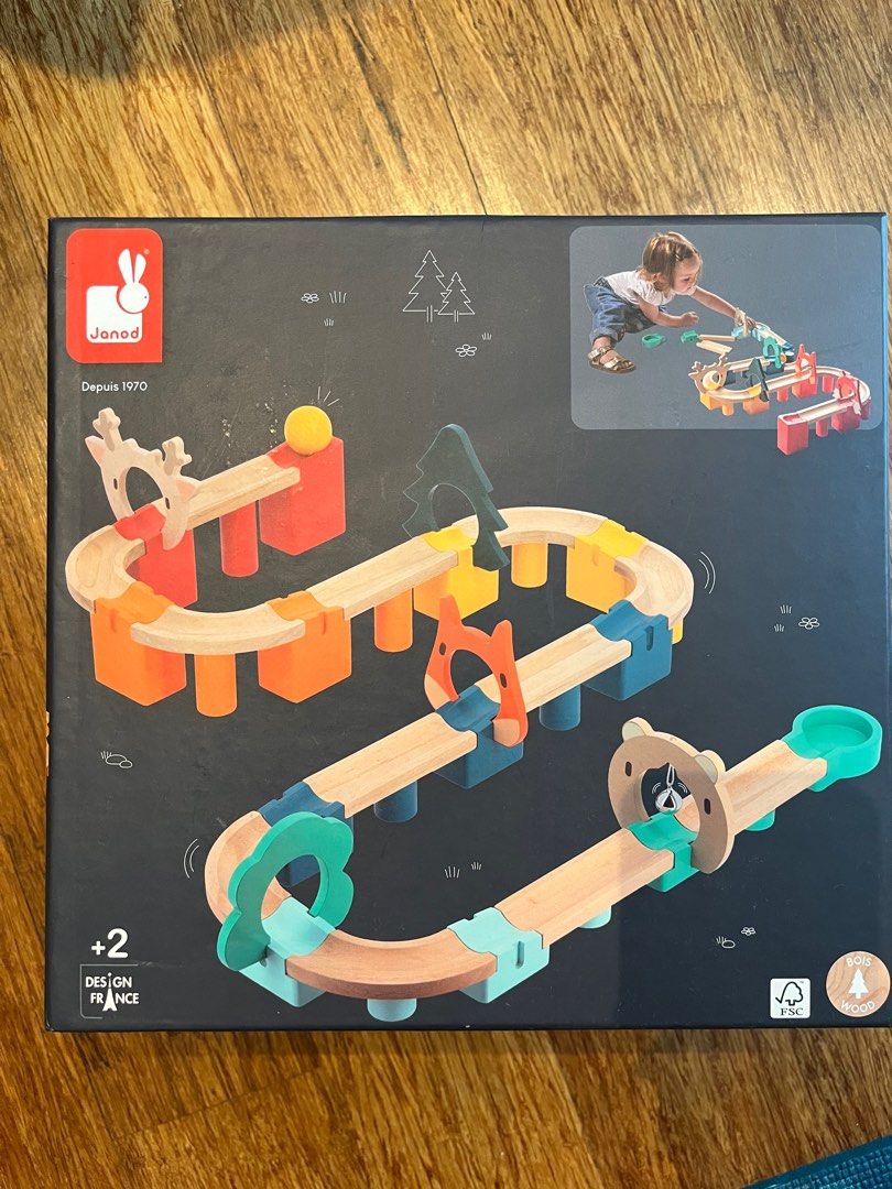 Janod Wooden Ball Run (Category: Infant Playtime) located in Singapore. Submitted by hbhobbyist (Listing ID 1373769933, Image 1). Description: Played less than 3 times as my kid was older when I got it. Good for younger toddlers 18m-3 years old. No missing pieces and the quality of the product is very good. Suitable for regifting. Top up for courier. .