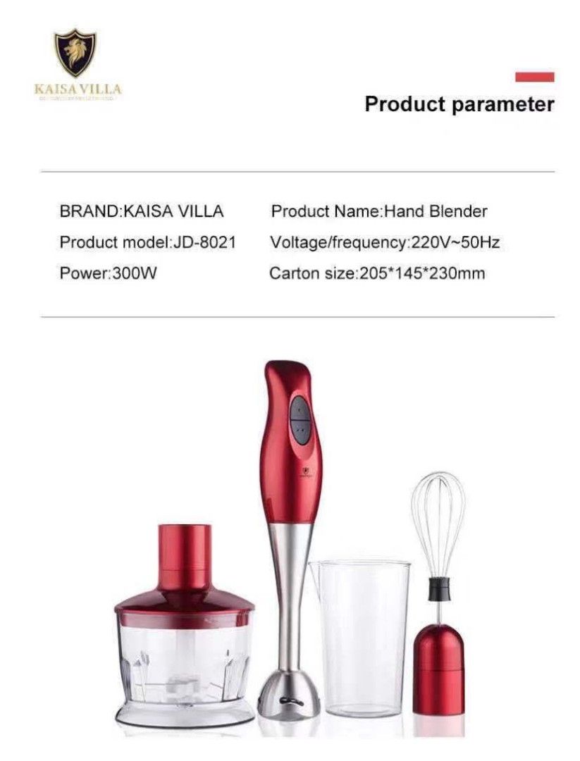 KAISAVILLA HAND BLENDER (Category: Juicers, Blenders & Grinders) located in Manila. Submitted by haideshop (Listing ID 1373832609, Image 3). Description: .