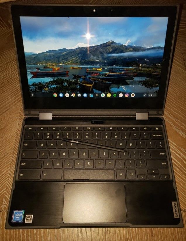 FD @ $100 - LENOVO CHROMEBOOK 500E (2nd Gen) - 64gb (Category: Laptops & Notebooks) located in Singapore. Submitted by bunny_lovez (Listing ID 1373798934, Image 1). Description: LENOVO CHROMEBOOK 500E (2nd Gen) -11.6" Touchscreen with Stylus pen -Convertible 2 in 1 Chromebook -HD - 1366 x 768 -Intel Celeron N4120 Quad-core (4 Core) -8 GB Total RAM -64 GB Flash Memory Good working condition. This is a basic budget laptop that can use as a tablet a