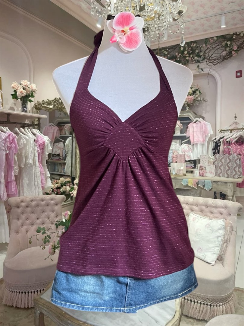 Vintage 2000’s purple halter top 🌸