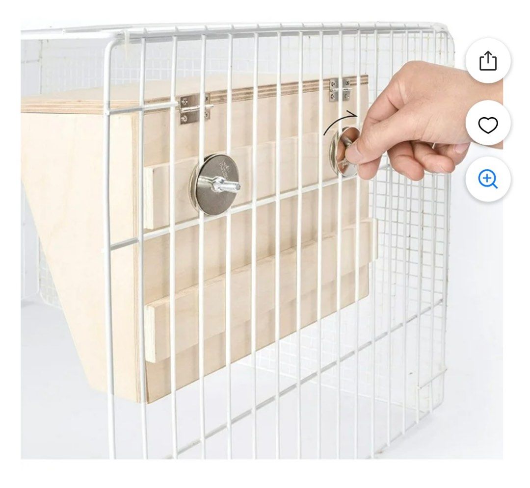 Rabbit Wooden Hay Rack/ Hay Feeder (Category: Homes & Other Pet Accessories) located in Singapore. Submitted by fmanyu (Listing ID 1373927284, Image 3). Description: Rack is able to stand on its own, or secured on walls of the cage. Dimension: 24.9cm X 16.1cm X 19.8cm (L x W x H) Material: Quality wood *Comes with stainless steel bolts to secure and easy to install (no screwdriver needed) Bought at RP $46.