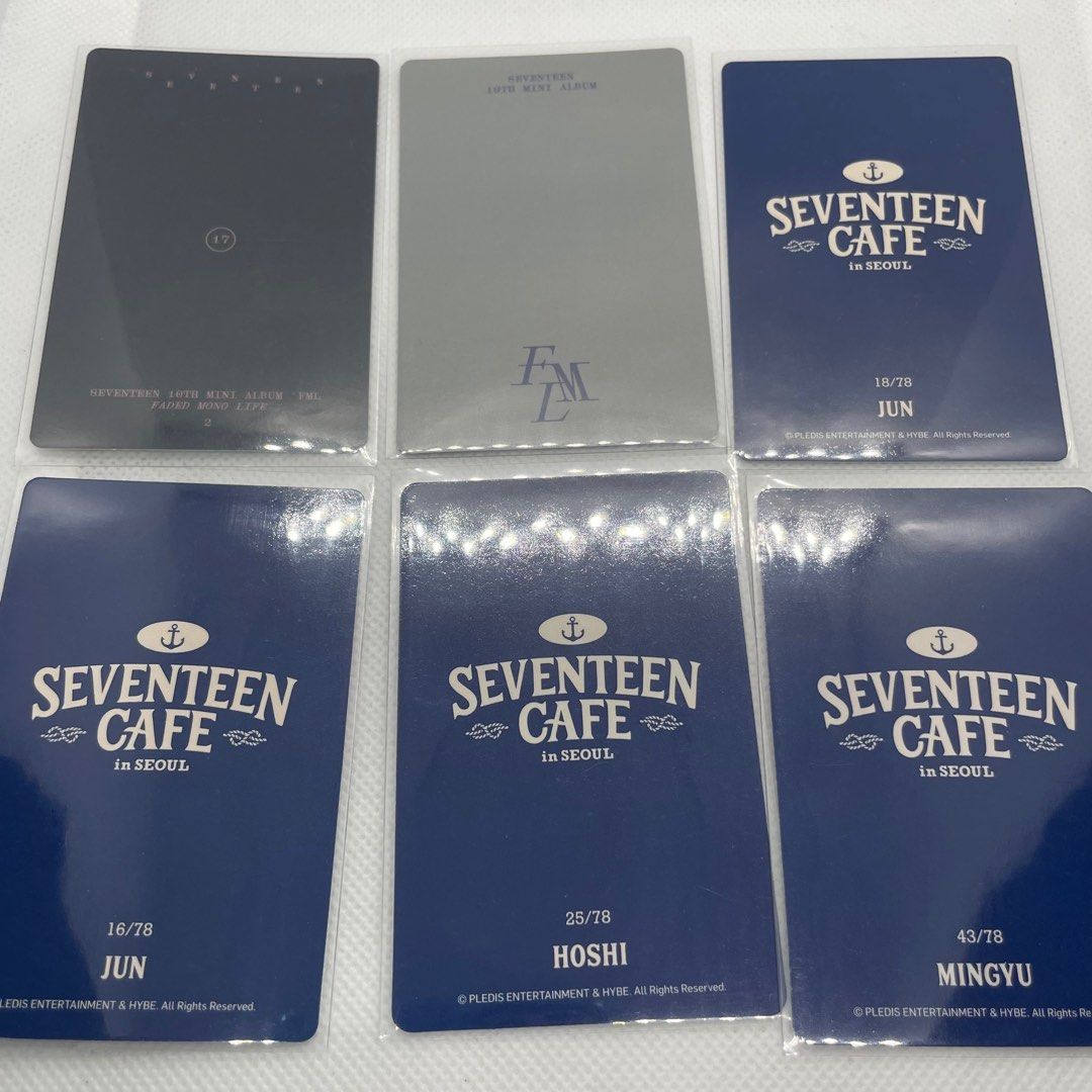 SEVENTEEN PC (Category: K-Wave Merchandise) located in Mandaluyong City. Submitted by akihabara48 (Listing ID 1373800123, Image 2). Description: Free J&T Shipping for 500up Jun FML Faded Mono Life ver. - 400 Mingyu FML - 250 Jun SCS 16/78 - 200 Jun SCS 18/78 - 200 Hoshi SCS 25/78 - 200 Mingyu SCS 43/78 - 300 .