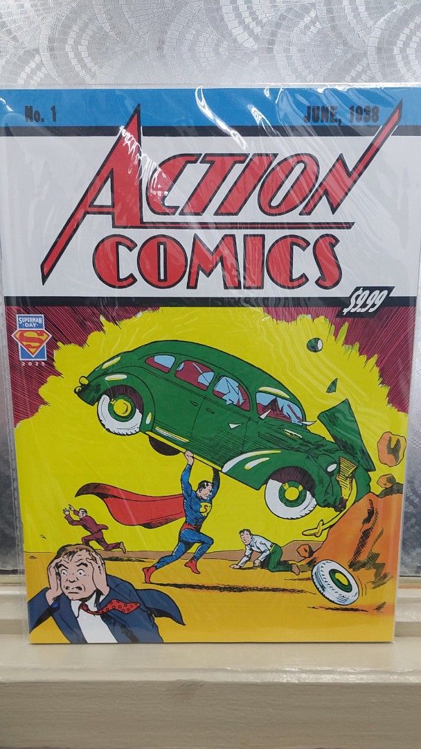 Superman Day 2025 Action Comics #1 Facsimile (Category: Comics & Manga) located in Pasig City. Submitted by toydaddyph (Listing ID 1373838947, Image 3). Description: Item is a brand new, unread, never opened Superman Day 2025 Facsimile Edition of Action Comics No. 1. This edition was published on April 18, 2025. Item is a Golden Age-sized edition and is slightly bigger than today's standard size. It looks like the real deal or a comic book from t