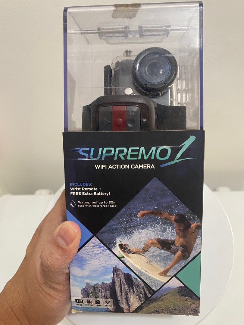Supremo 1 Wifi Action Camera (BNew + Sealed) (Category: Video Cameras) located in Makati City. Submitted by mixtapes007 (Listing ID 1373790085, Image 1). Description: ❗️Kindly Read Description Carefully❗️ 1. Will pass as brand new & sealed box. 2. Win at a raffle. 3. Issue: Dust marks inside the acrylic box and camera protective cover. 4. Not used and tested. 5. Buyer can test it. 6. Guaranteed working since not yet used and opened. Mode of Payme