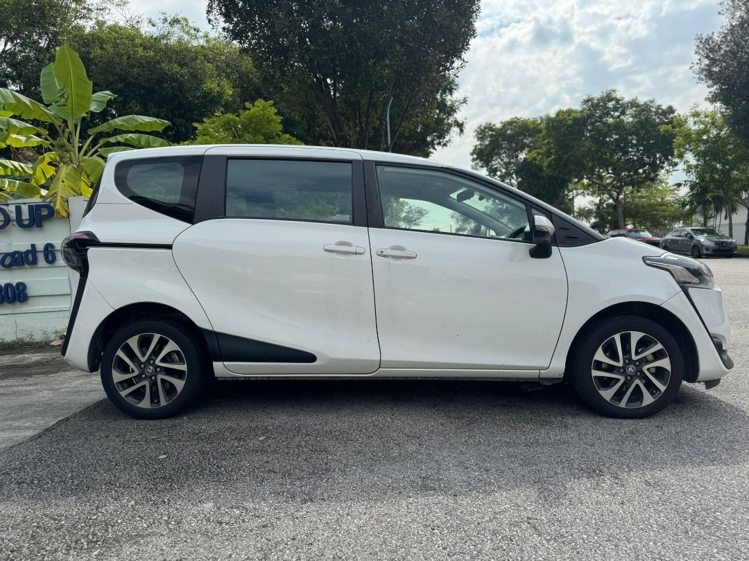 Toyota Sienta 1.5A Elegance (Category: Used Cars) located in Singapore. Submitted by firstmotoring88 (Listing ID 1370345489, Image 3). Description: Vehicle Features Toyota Responsive And Reliable 1.5L 4 Cylinder Inline 16 Valve DOHC Engine Producing 105 Bhp, Keyless Entry/start/stop. Accessories Factory Fitted Toyota Player Support Bluetooth Connection With Reverse Camera, Sport Rims, Rear Aircon, Dual Power Sliding Door. Description 1 owner unit