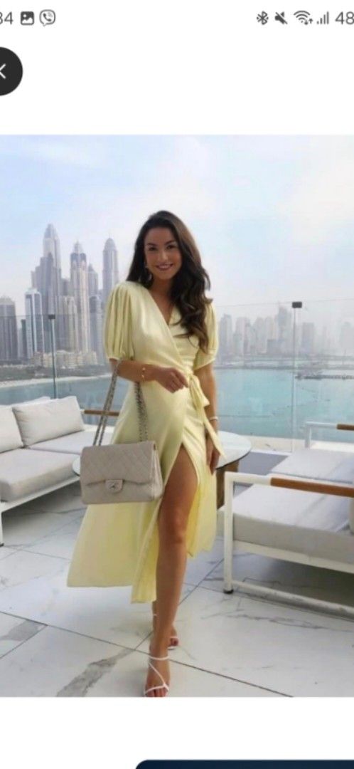 Zara silk yellow dress (Category: Dresses) located in Pasig City. Submitted by jc_declutters (Listing ID 1373802705, Image 2). Description: super pretty!.