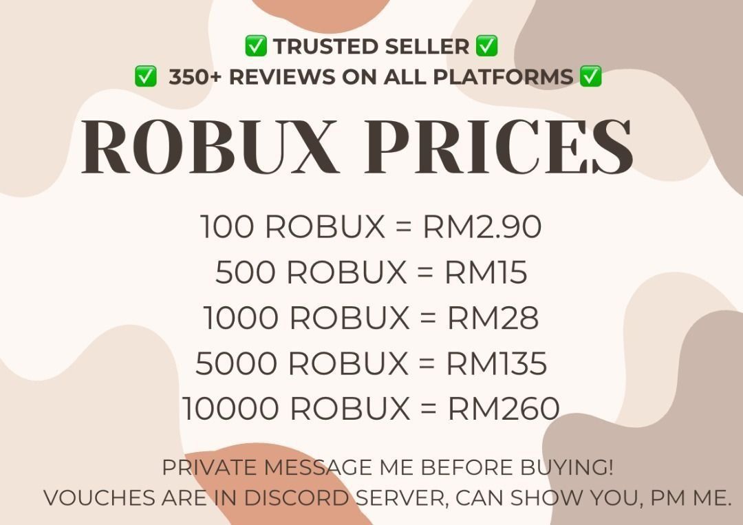 1K = RM23 | CHEAPEST ROBLOX ROBUX (GIFTING AND TAX COVERED) | DISCORD ...