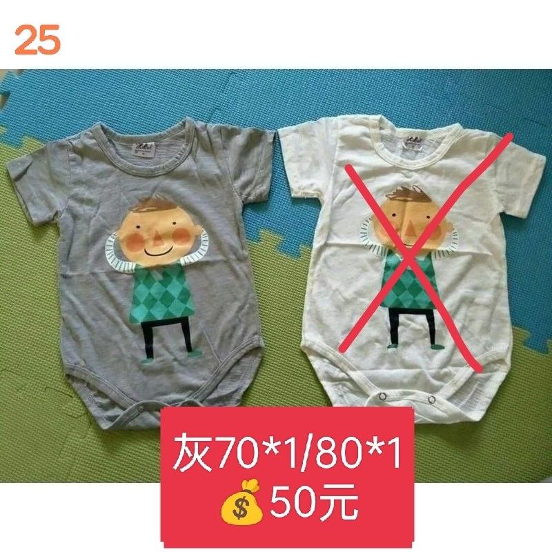 由 kiss333tw (刊登 ID 1378051931，圖片 1) 提交，位於 苗栗縣 (Miaoli) 的 王子包屁衣 (類別：嬰兒及兒童流行時尚)，說明：灰色70*1/80*1 1件50元 台製 竹節棉 版型偏大。