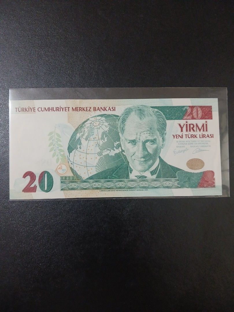 亞洲2005年土耳其20里拉紙幣1枚, 興趣及遊戲, 收藏品及紀念品, 錢幣- Carousell