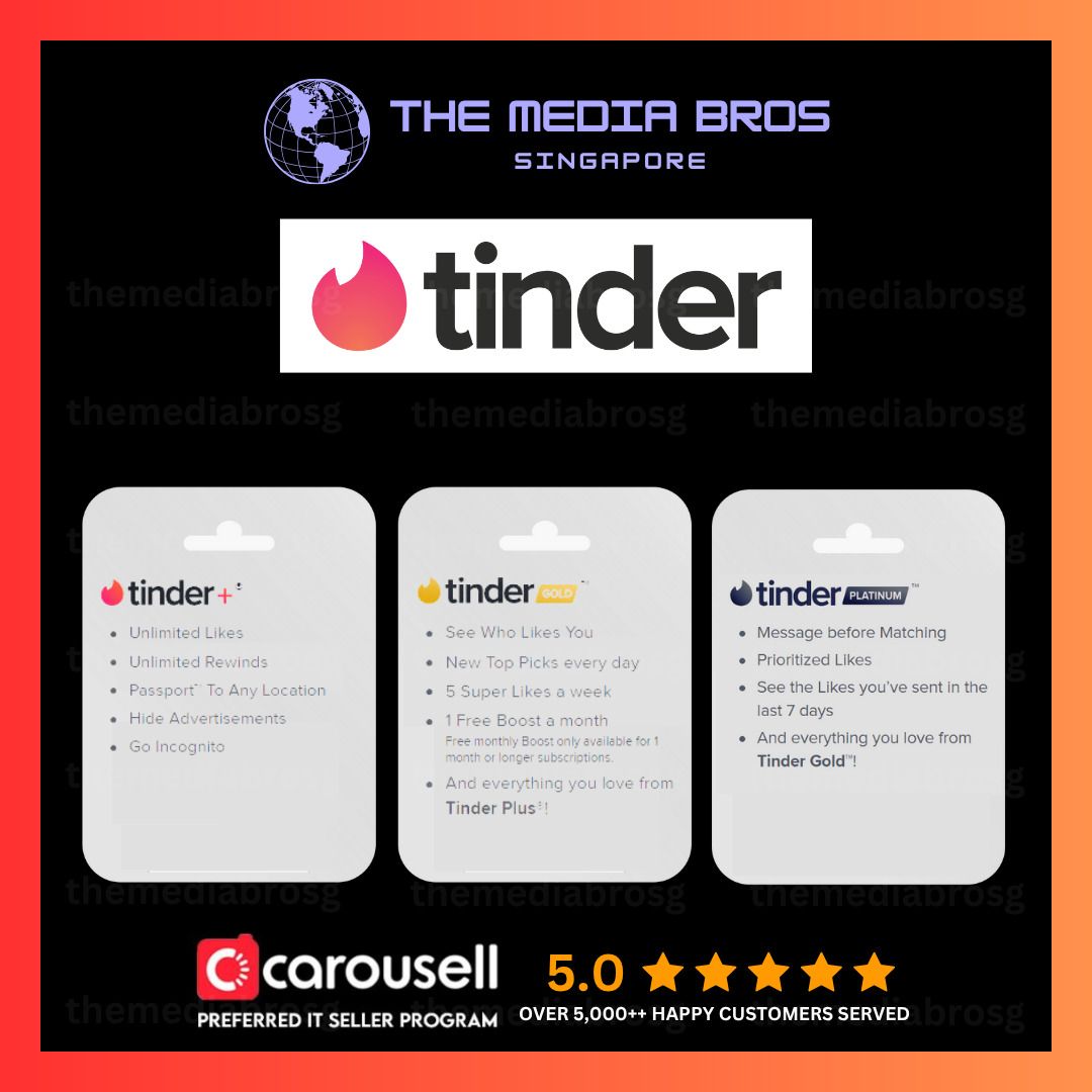 ⭐️ Tinder Plus | Tinder Gold | Tinder Platinum Gift Card ⭐️[Themediabrosg]63141631948930110