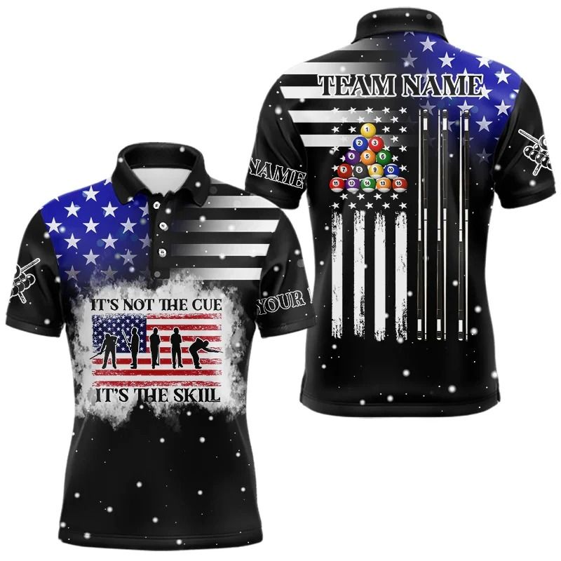 American Flag Billiards 3D Printed Polo Shirts For Men Fashion Trend