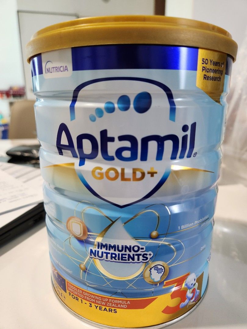 Aptamil Gold+ Infant Formula (1-3 Years) (Category: Breastfeeding & Bottle Feeding) located in Singapore. Submitted by kaiwen94 (Listing ID 1377946193, Image 1). Description: - Brand new, unopened Aptamil Gold+ infant formula - Suitable for toddlers aged 1-3 years - Expiry date: 12/10/2026 - Includes receipt from NTUC Fairprice - Purchased on 29/06/2023 - retail price: $47.94.