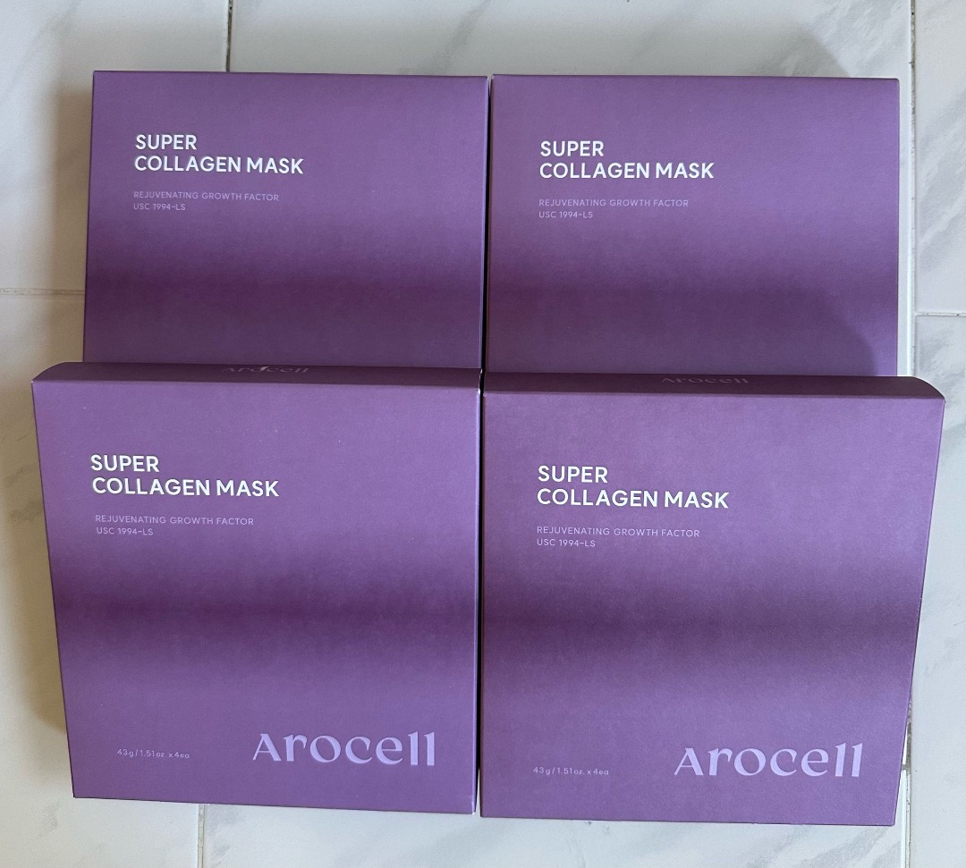 [4 BOX @ $80] AROCELL- SUPER COLLAGEN MASK EXP 2028 (1 BOX 4 PCS ...