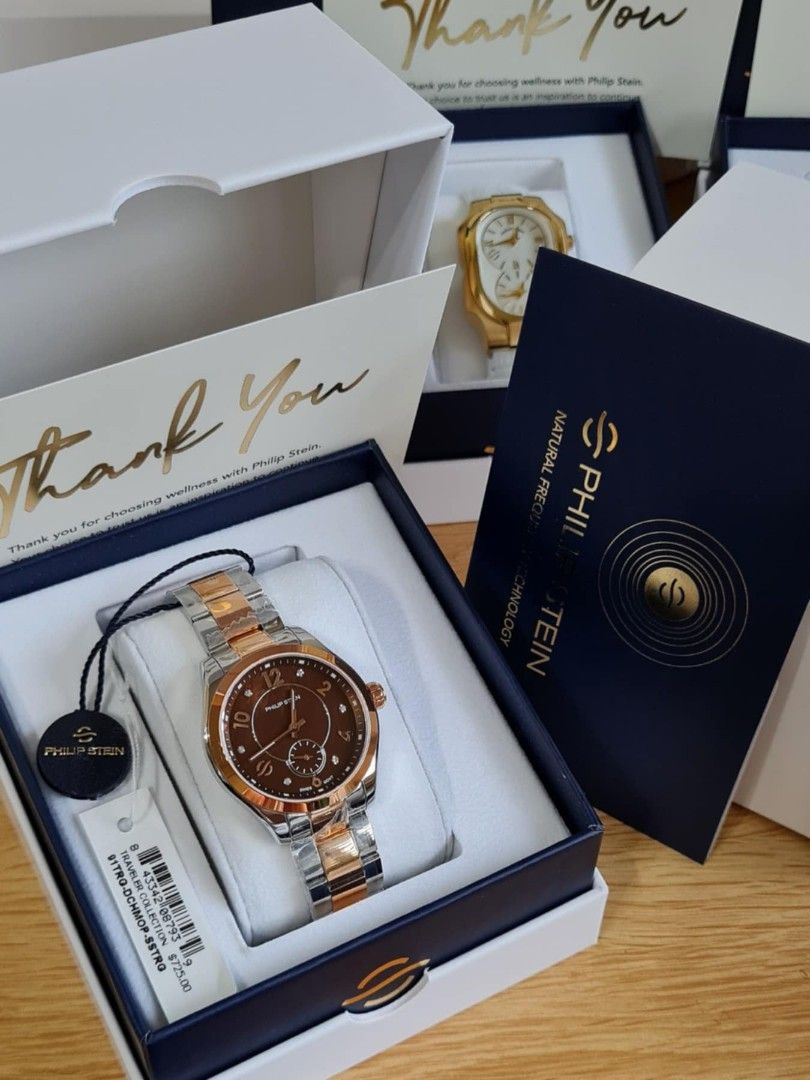 Authentic Philip Stein Watch (Category: Luxury Watches) located in Manila. Submitted by nhelnhelly (Listing ID 1377982110, Image 3). Description: 💎💎💎BIG SALE💎💎💎 ON HAND PH 😍😍😍 NEW STOCKS 💎💎💎 💯% AUTHENTIC PHILIP STEIN 36mm Traveler DIAMOND Brown Mother Of Pearl Dial Rose Gold Two Tone SWISS Quartz Stainless Steel Watch BRAND NEW COMPLETE U.S. PACKAGE Model 91TRG-DCHMOP-SSTRG Free shipping 😉👍 ‼️‼️LIMITED STOCKS‼️‼️.