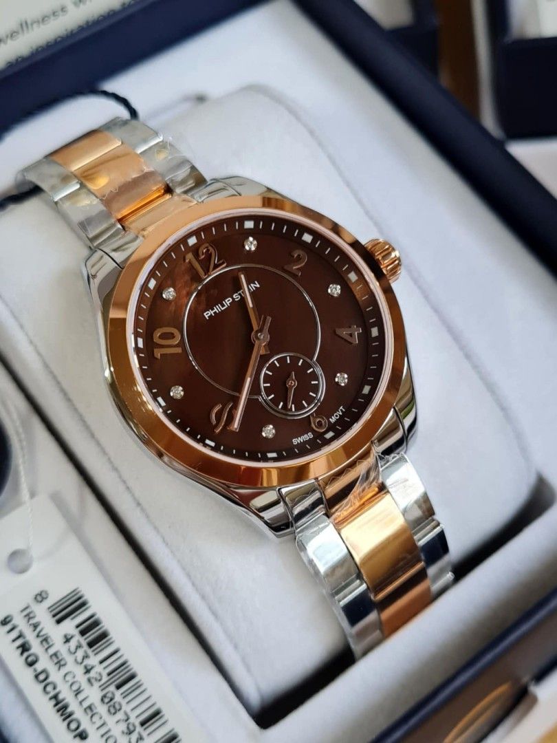 Authentic Philip Stein Watch (Category: Luxury Watches) located in Manila. Submitted by nhelnhelly (Listing ID 1377982110, Image 2). Description: 💎💎💎BIG SALE💎💎💎 ON HAND PH 😍😍😍 NEW STOCKS 💎💎💎 💯% AUTHENTIC PHILIP STEIN 36mm Traveler DIAMOND Brown Mother Of Pearl Dial Rose Gold Two Tone SWISS Quartz Stainless Steel Watch BRAND NEW COMPLETE U.S. PACKAGE Model 91TRG-DCHMOP-SSTRG Free shipping 😉👍 ‼️‼️LIMITED STOCKS‼️‼️.