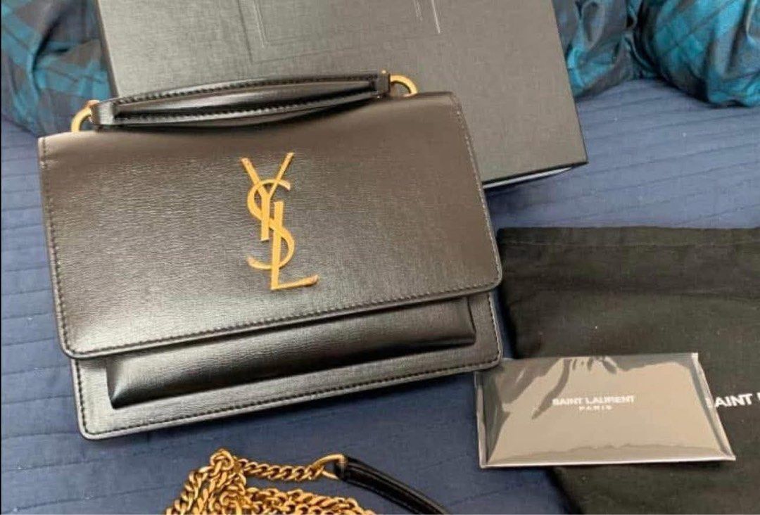 Authentic YsL Sunset Small (Category: Luxury Bags & Wallets) located in Quezon City. Submitted by jhaediah (Listing ID 1378096823, Image 3). Description: Small size With dustbag Booklet Receipt Box excellent condition free pbitbit korea code 61.