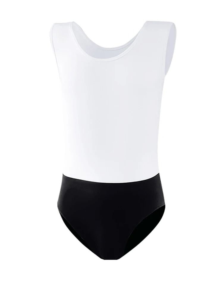 Ballet men's dance wear tights onesies vest boys nylon color matching