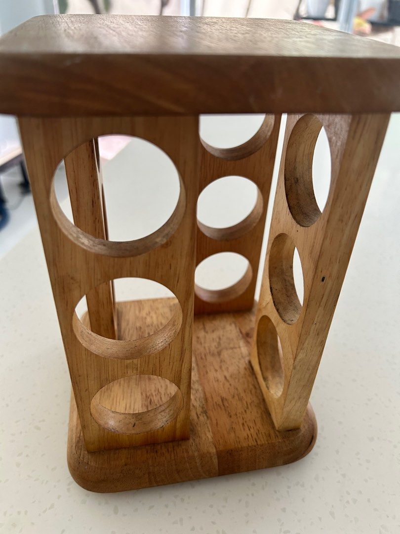 Bamboo wooden rotating 9-hole spice rack (Category: Bathroom & Kitchen Fixtures) located in Quezon City. Submitted by katcris (Listing ID 1378004570, Image 1). Description: Reason for selling : decluttering.