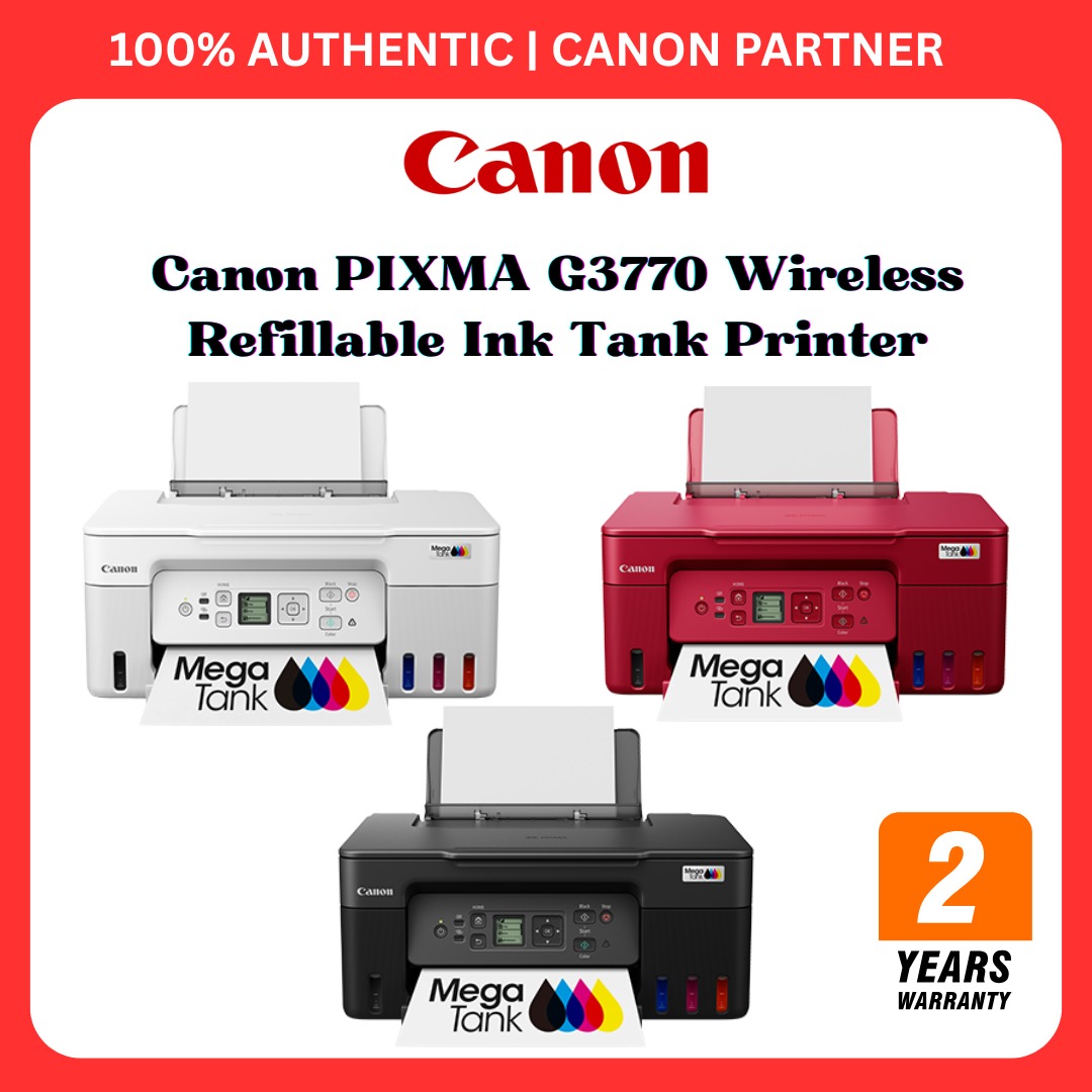 Canon PIXMA G3770 Wireless Refillable Ink Tank Printer, Computers ...