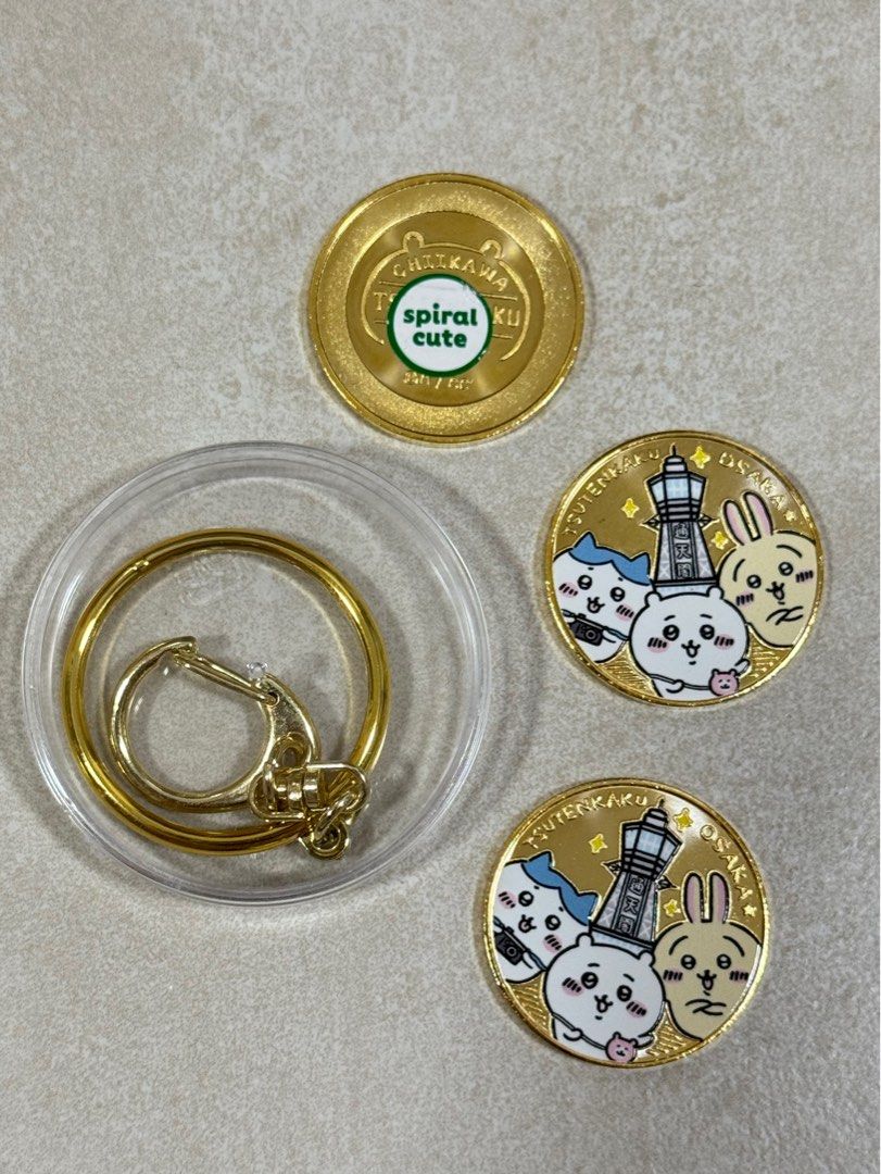 通天閣限定Chiikawa紀念金幣Hachiware小八Usagi兔兔兔哥吉伊卡哇, 興趣及遊戲, 玩具& 遊戲類- Carousell