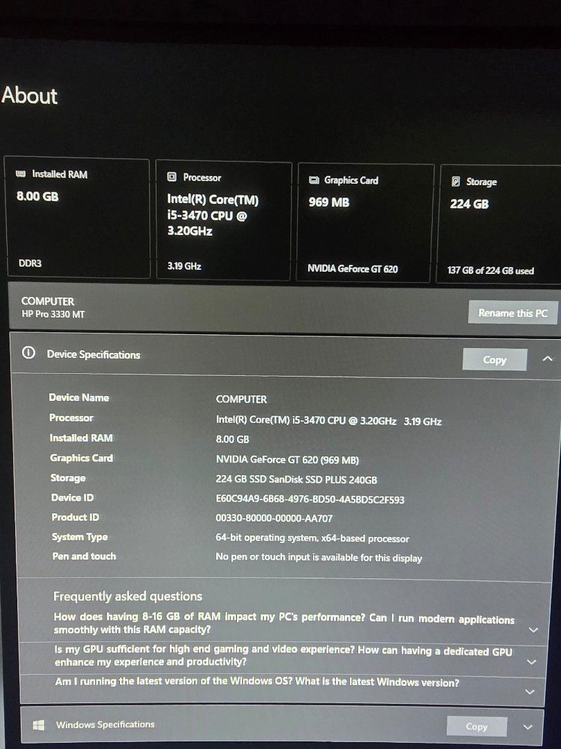 Customised Desktop PC - Intel i5-3470, 8GB RAM63204755961089111