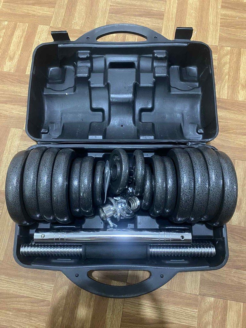 Dumbell 30kgs (Category: Weights & Dumbbells) located in Manila. Submitted by bashabelindaeugenio (Listing ID 1378101614, Image 1). Description: Features: ✅Adjustable weight, suitable for beginners and general users. ✅Quality steel material for extra durability ✅Helps tighten the upper arms, reduce the figure, reduce fat. Build muscle ✅The weight plate supports the dumbbell core, size only 2.5 cm. ✅The dumbbell rod and dumbbell reinforced joints 