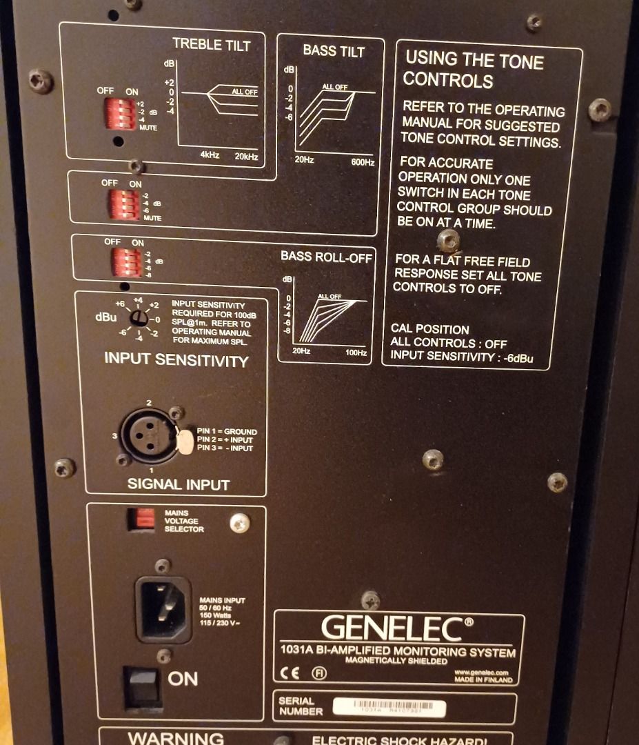 Genelec 1031A Bi-Amplified Studio Monitors63204763825155112