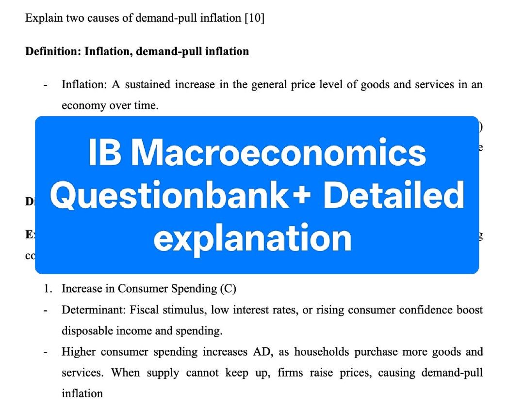 IB Econ Macroeconomics Questionbank + detailed explanation, 興趣及遊戲, 書本& 文具,  教科書- Carousell