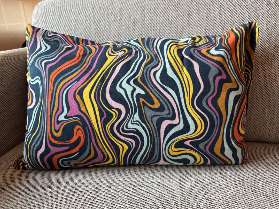 IKEA KLIPPNEJLIKA Cushion Cover (Category: Cushions & Throws) located in Pasig City. Submitted by theresidence (Listing ID 1378035392, Image 1). Description: Gently used IKEA KLIPPNEJLIKA Cushion cover, dark blue/multicolour, 40x58 cm (Inner cushion not included) 💰 Gcash payment. No COD. 🛵Buyer responsible to book and pay for pick up cost.