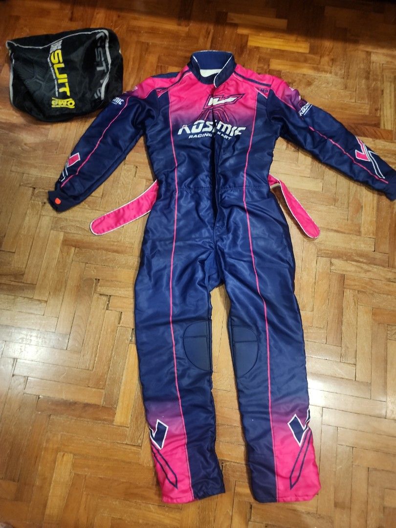 Kosmic Racing Suit - Blue and Pink size 52 (Category: Other Sports Equipment and Supplies) located in Singapore. Submitted by sharan4nyo (Listing ID 1377967785, Image 1). Description: -size 52, dm you best price trying to clear -Kosmic racing suit (blue and pink) - Includes carrying bag - Good condition - Ideal for karting and racing - See images for details.