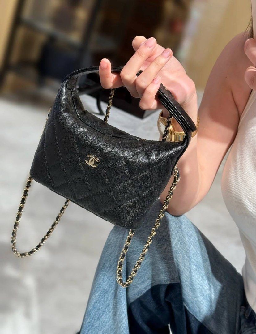 Latest 25A Chanel Caviar Lunch Box hobo bag, Luxury, Bags