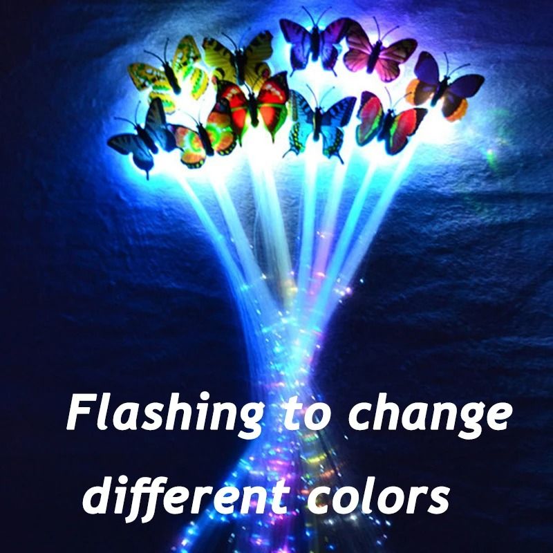 LED Glowing butterfly hair clip Color changes luminous Hair Braid girl