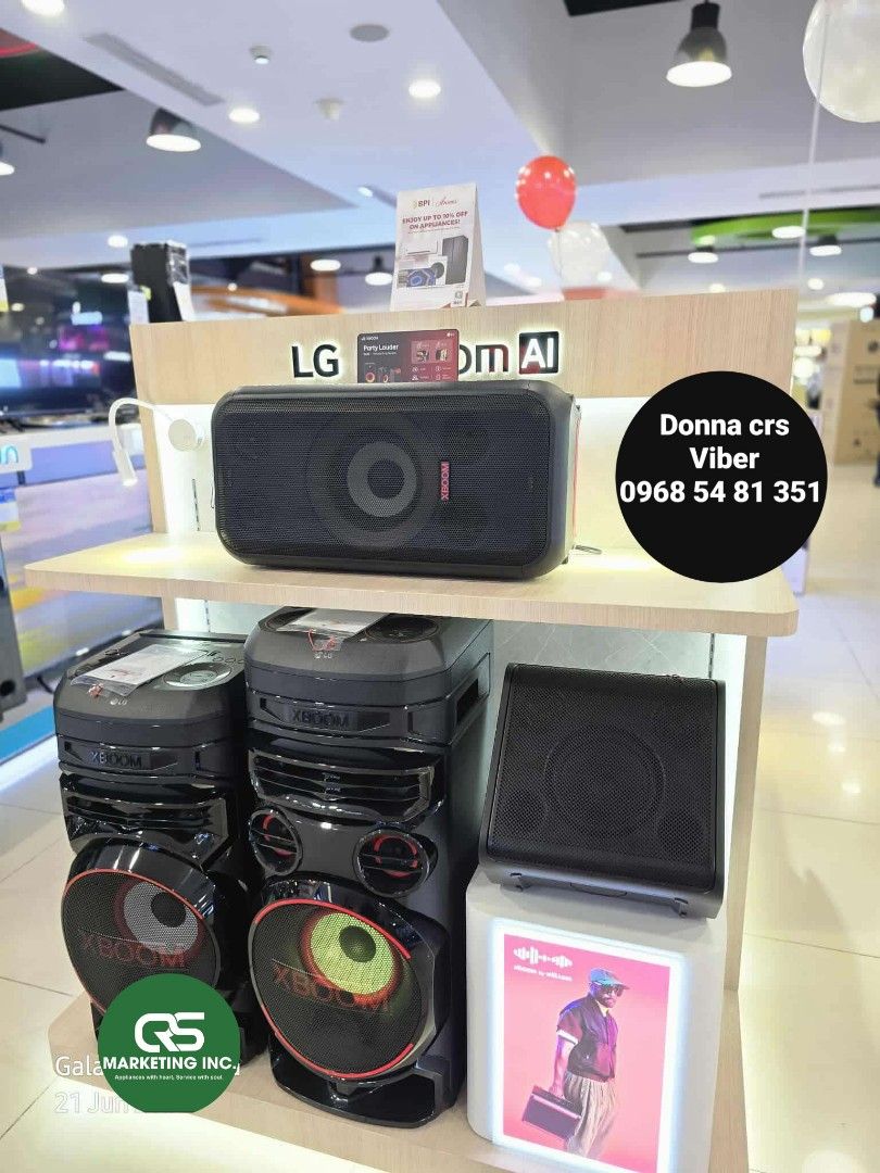 Lg BOOMBOX (Category: Soundbars, Speakers & Amplifiers) located in Manila. Submitted by donnasagao03665 (Listing ID 1378034156, Image 2). Description: 💚 LG BOOMBOX SPEAKER RNC5 RNC7 RNC9 / LG XBOOM XL5S XL7S XL9T / LG STAGE301 LG BOUNCE LG GRAB 💚 BOOMBOX RNC5 500W - 9,600 RNC7 700W - 13,200 RNC9 1000W - 17,900 XBOOM XL5S 200W - 15,200 XL7S 250W - 20,200 XL9T 1000W - 31,300 STAGE301 - 13,400 BOUNCE - 8,100 GRAB - 6,000 PRICE MAY CHANGE WITHOUT P