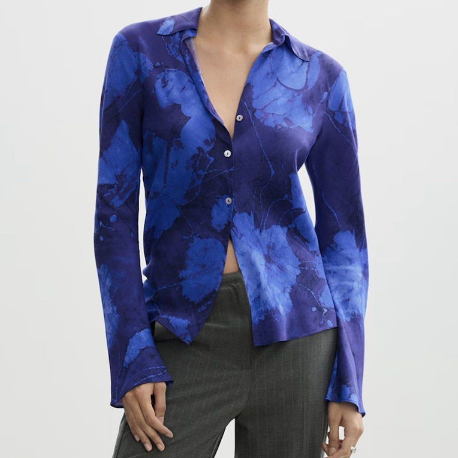 Mango Floral Print Longsleeves Polo (Category: Blouses) located in Quezon City. Submitted by asapjimi (Listing ID 1378018125, Image 1). Description: Italian fabric. Light and breathable. .