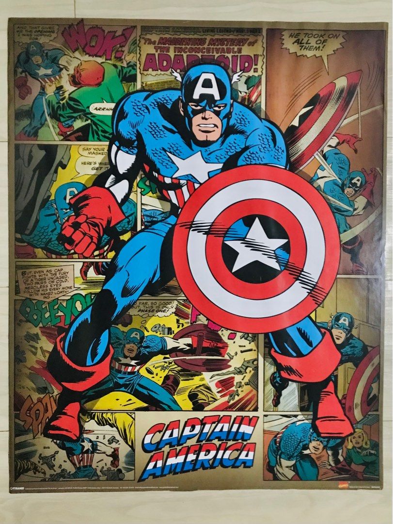 MARVEL Comics Captain America Retro Poster (Category: Art & Prints) located in Manila. Submitted by holeighsht_ (Listing ID 1378076543, Image 2). Description: A cool piece for fans of the Captain America/Marvel Comics universe — great for display or adding to your collection! ✨ Details: • 40*50cm • High quality print ensures that the colors are really vibrant. • MARVEL Comics Captain America Retro Poster • Good for fans of Marvel, heroes, pop-cul