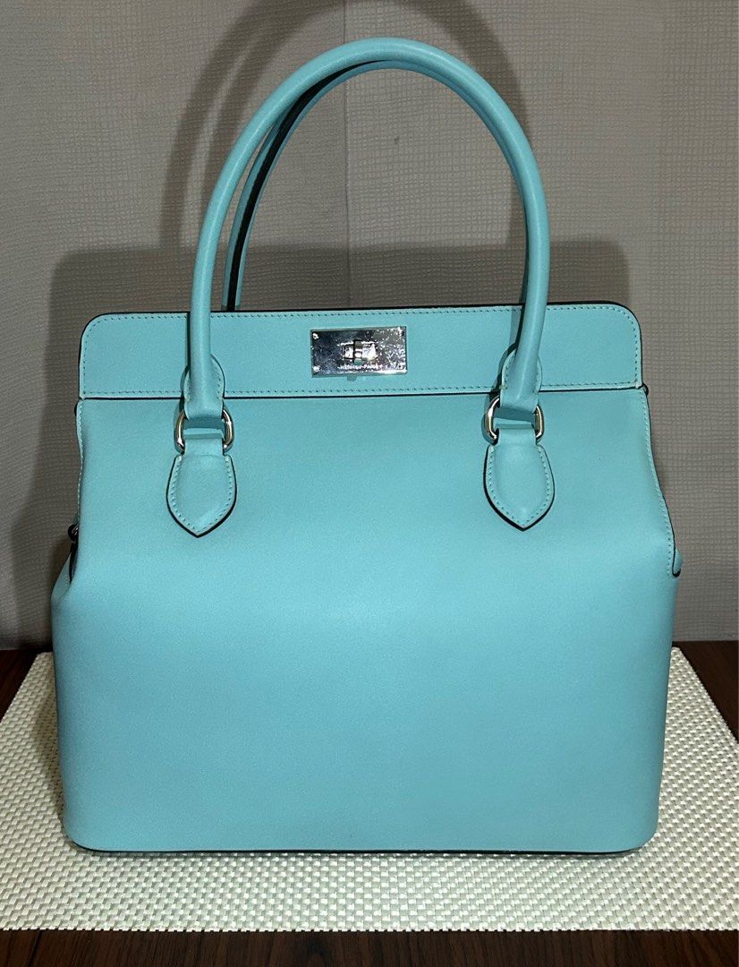 (ONSALE) Hermes Toolbox 33cm - Bleu Atoll Swift/ Palladium (Category: Luxury Bags & Wallets) located in Manila. Submitted by rl_lux (Listing ID 1378014041, Image 1). Description: ONSALE - Hermes Toolbox 33cm (Has very minimal scratch - SEE LAST PIC) Swift Leather/ Bleu Atoll/ Palladium Inclusions: Dustbag, Strap, Clochette, and Lock/Keys.