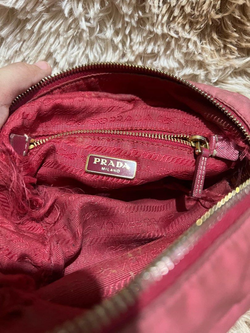 Prada makeup pouch (Category: Luxury Bags & Wallets) located in Manila. Submitted by personal.preloved (Listing ID 1377974260, Image 3). Description: Personal well-used Prada makeup zippered pouch Guaranteed authentic Comes with authenticity card Slightly negotiable kayo na po magtahi nand linis.