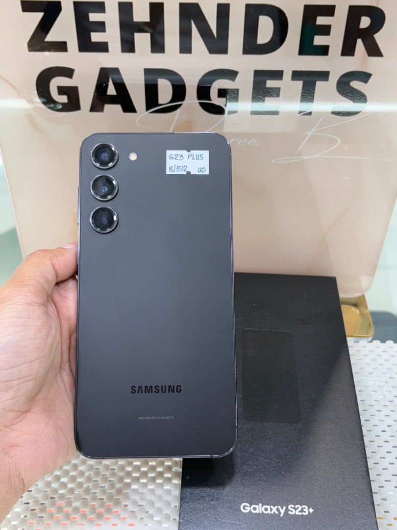 SAMSUNG S23 PLUS 8/512GB OPENLINE (NTC APPROVED) (Category: Samsung) located in San Juan City. Submitted by desireebayal96 (Listing ID 1378110084, Image 1). Description: SAMSUNG GALAXY S23 + (BLACK) * NTC APPROVED * 8|512GB * NO DENTS * NO SCRATCH * 100% SMOOTH * NO AMOLED BURN * NO DEAD PIXEL * NO ISSUE * NO HISTORY OF REPAIR * WITH BOX SAME SERIAL OPEN FOR COD SAME DAY DELIVER PLUS SHIPPING FEE MESSAGE ME DIRECTLY FOR MORE INFO Store located📍2