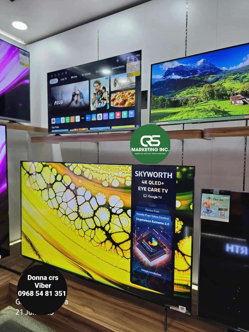 Skyworth qled tv (Category: TV) located in Manila. Submitted by donnasagao03665 (Listing ID 1378034458, Image 1). Description: 💚 SKYWORTH QLED PLUS GOOGLE TV 55SUE8002 65SUE8002 100SUG8800 55QF62G 55LN70G 💚 📍 GOOGLE TV QLED+ 55QF62G - 21,500 55LN70G - 38,400 📍 GOOGLE TV QLED+ DOLBY VISION & DOLBY ATMOS 55SUE8002 - 24,300 65SUE8002 - 33,200 100SUG8800 - 160,500 PRICR MAY CHANGE WITHOUT PRIOR NOTICE BRANDNEW AND SEALED 2 YRS WARRANTY PARTS AND 