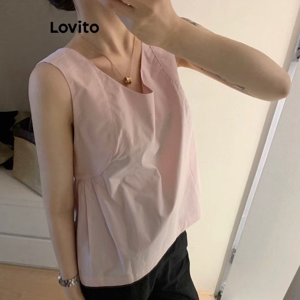 S-M Lovito Coquette Sleeveless (Category: Blouses) located in Manila. Submitted by sheis_decluttering (Listing ID 1378145614, Image 2). Description: Used once only.