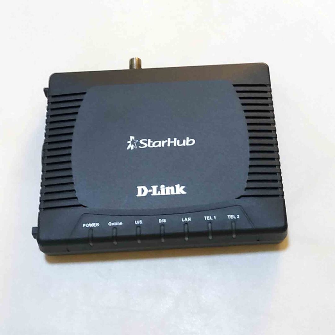StarHub D-Link Modem (Category: Networking) located in Singapore. Submitted by toyuniverse (Listing ID 1378112845, Image 1). Description: With power charger..