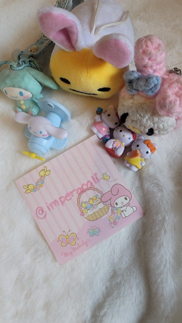 Take all sanrio anik anik keychains and figures (Category: Character Goods) located in San Fernando. Submitted by imperacali (Listing ID 1377976967, Image 2). Description: take all items!°ᡣ𐭩 . ° . MOP is gcash and shipping is via j&t (shipping shouldered by buyer^-^).