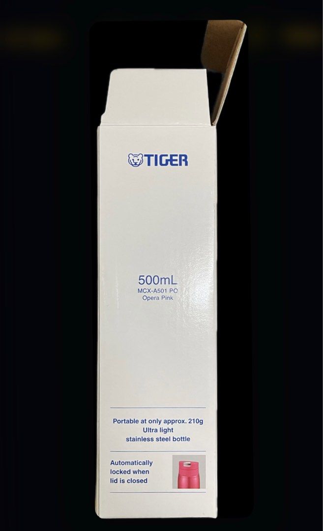 Tiger Bottle 500 mL (MCX-A501 Opera Pink) (Category: Water Bottles & Tumblers) located in Manila. Submitted by booklegend (Listing ID 1378138854, Image 2). Description: • Thermos • 500 ML • Keeps hot & cold • Ultra lightweight • Automatic lock & spill proof • Plastic base is made of resin for less noise and to prevent dents 📍 Manila-based 📍 Full payment first before shipping. 📍 Delivery fee c/o the buyer..