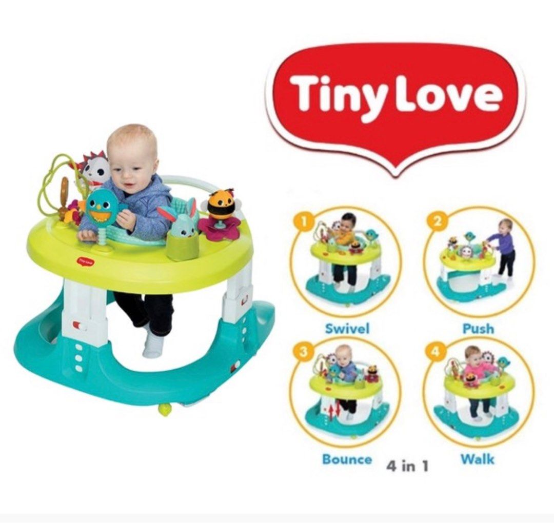 Tiny Love 4-in-1 Here I Grow Mobile Activity Center (Category: Infant Playtime) located in Singapore. Submitted by azimona (Listing ID 1378093830, Image 1). Description: - Tiny Love activity center - 4 modes: swivel, push, bounce, walk - Features various toys - Padded seat for comfort - Excellent condition.