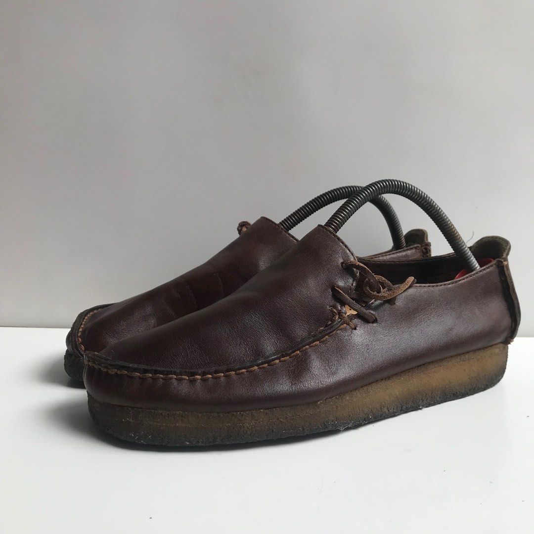 Vintage Clarks original Lugger brown leather Low Shoes Crepes Sole Size 7,5  uk -8uk Made in Vietnam