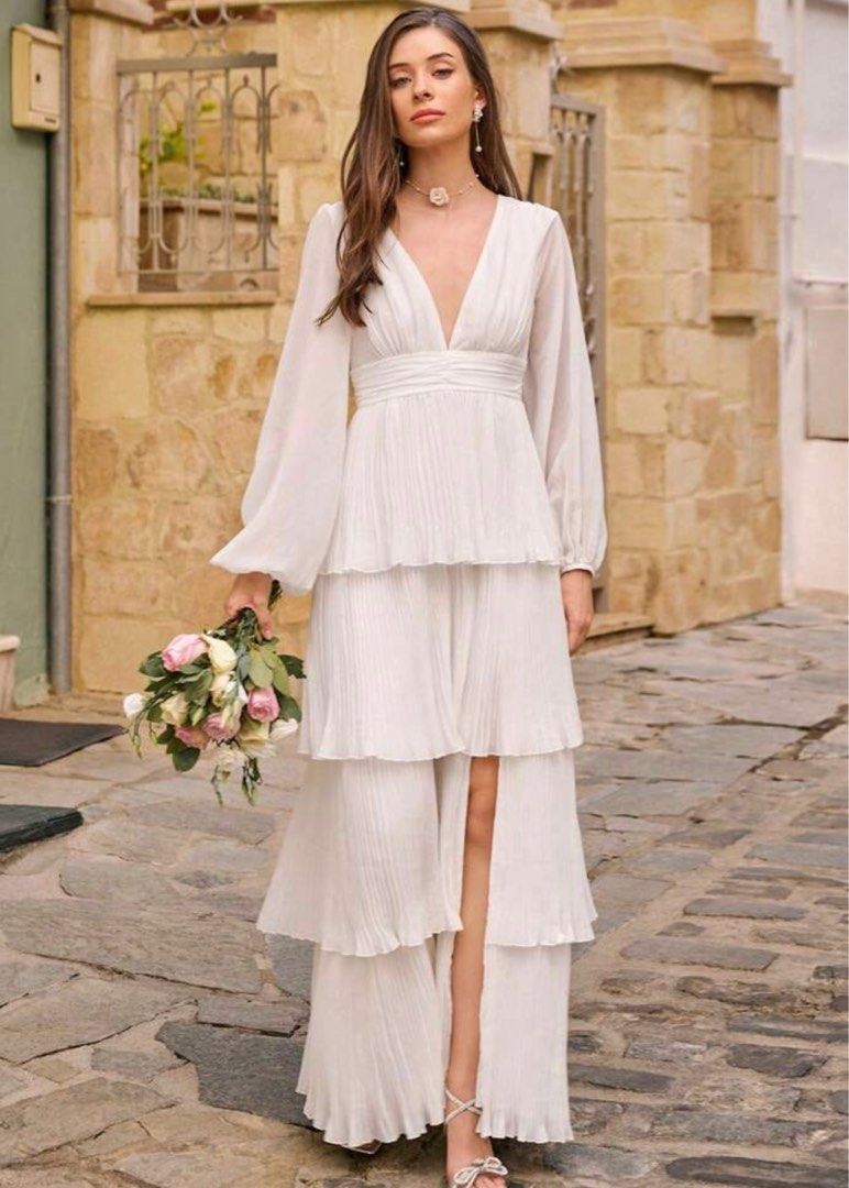 White Wedding Prep Dress in size Small (Category: Dresses) located in Manila. Submitted by shopmelove (Listing ID 1378104925, Image 1). Description: White Wedding Prep Dress in size Small Enchnt Spring/Summer Romantic Women’s Holiday White Deep V Neck Lantern Sleeve Layered Ruffle Hem Dress,Sweet&Elegant Outfit For Sweet Date Night &Wedding Guest Dress Women &Holiday & Graduation Dress&Daily Commuting&Vacation&Garden Parties & Concert Outfit Wome